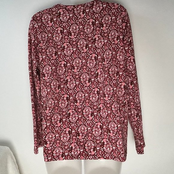 Lands' End Red Pink Floral T-Shirt Medium‎ 10-12 - Picture 4 of 8